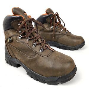 Hytest Brown Leather Men's Steel Toe EH Poron Work Boots Shoes Mens sz 8 K12451